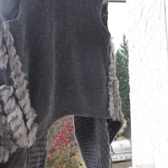 Real Fur& Wool Vest Twelfth Street By Vincent - Picture 8 of 8